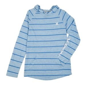 NWT Hurley Kids' Stripe Cloud Slub Pullover Hoodie in Crystal Color (Size M)